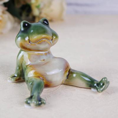 Cute Creative Frog Figurines Gift Statue Home Decor Decoration Lovely Room Wedding Gifts Craft Porcelain Ornament Animal Ceramic