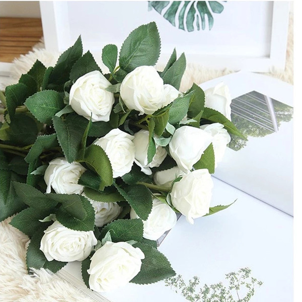 Real touch Feel moisturizing wedding decor artificial roses flowers home decoration short branch 2 head tea rose silk flowers dried flower