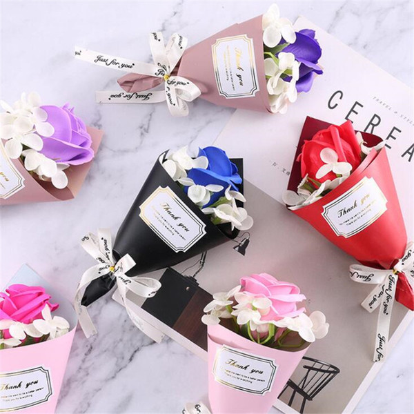 Wholesale Soap Flowers Artificial Fake Flower 7 Colors Creative Mini Gifts Mother's Day Best Birthday Gift