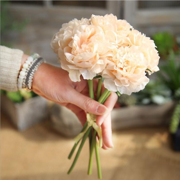 2 pcs/set Simulation peony flower bunch simulation flower foreign trade home decoration crafts wedding holiday flower home decoration