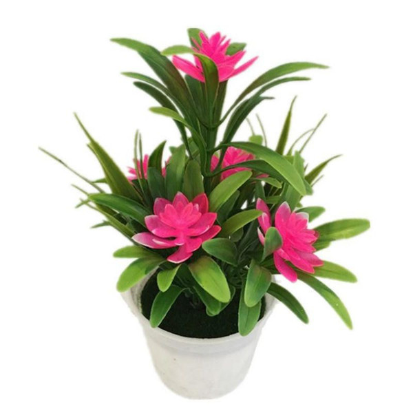 New Faux Floral Bright Color Simulation small bonsai tabletop decoration Lotus Fake Plants Potted Plants Home Decorations