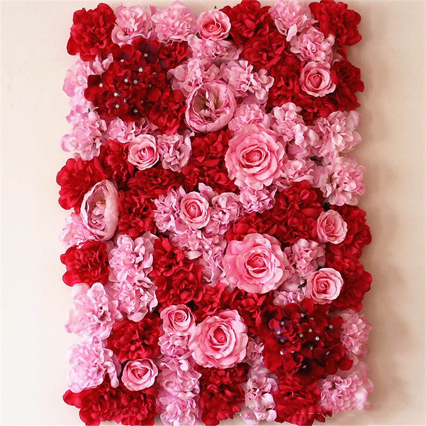 40*60 cm Silk Flower Wall Artificial Dried Flower Wall Backdrop Wedding Party Decoration Flower hotel background wall decor Road led