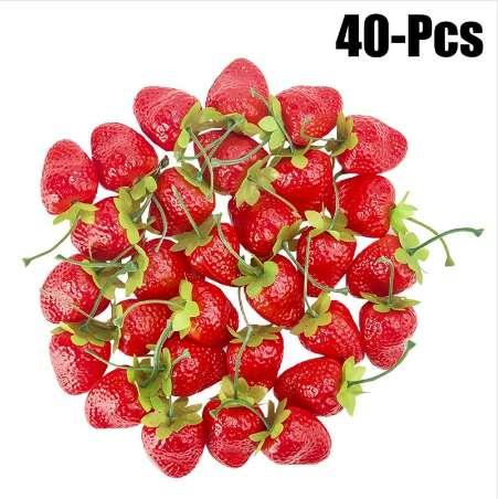 New Artificial Strawberries Lifelike Realistic Fake Fruits Decorative Fruits For Party Kitchen Desk Decor