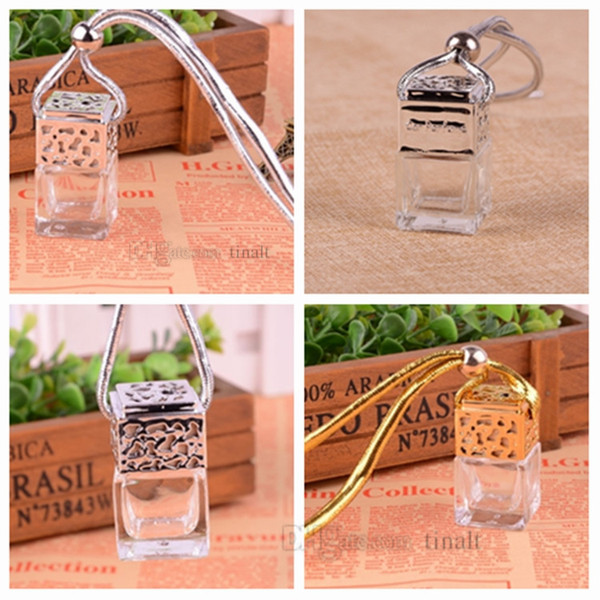 New portable 6ML mini glass bottle perfume bottle 4 color thick glass bottle ESSENTIAL OIL bottlecar pendant home decoration T2I5077