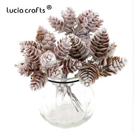 Lucia crafts 1Bunch/lot Pine Cones Bouquet for Christmas Decor Handmade Wreath Garland Floral Craft Artificial Plants 027034052