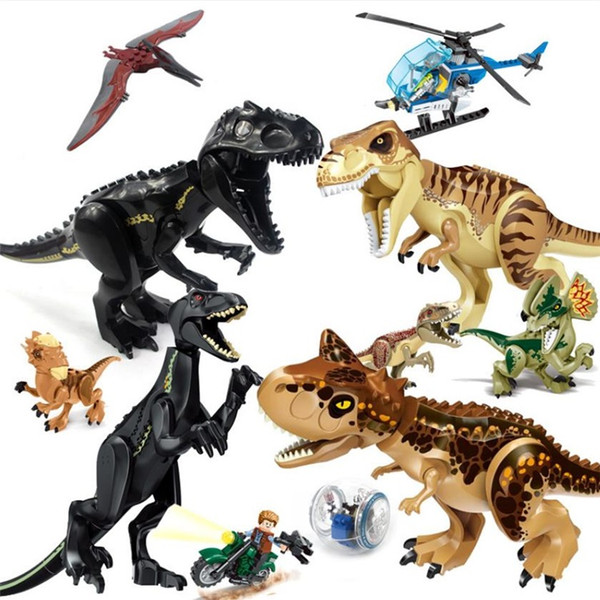 Jurassic world dinosaur building blocks children's toys assembling building blocks dinosaur toys Cartoon toy large Dinosaur model T8G002