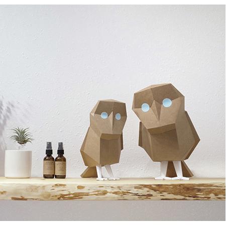 Nordic minimalist style geometric three-dimensional owl animal ornaments paper mold manual DIY desktop decoration design 3D Cute gifts