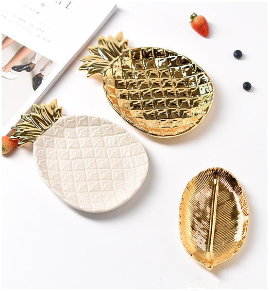 New Ceramic Pineapple Serving Plate display Tray Fruit Food Saucer Storage Dish Salad Snack Dessert Platter table decor pineapple dishes