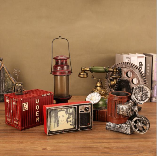 Home Decor Classic Camera Gear Refrigerator TV Model Craft Retro Home Furnishings Decoration Vintage Desktop Figurines