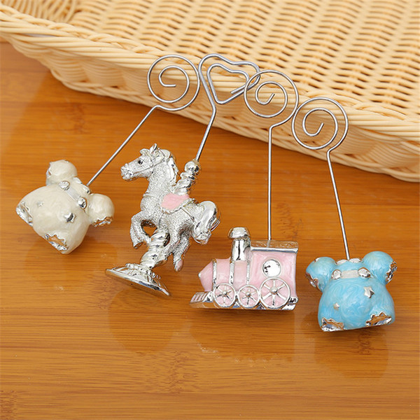 Creative cartoon resin animal ornaments office desk business card holder notes folder photo photo clip decoration