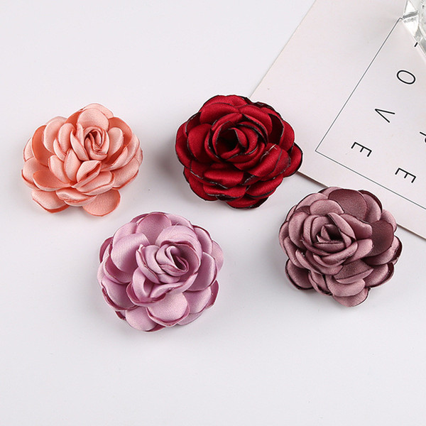 5.5CM Cheap Flower Mini Artificial Cloth Rose Flowers Heads DIY Scrapbooking Fake Flower Kiss Ball For Wedding Decorative