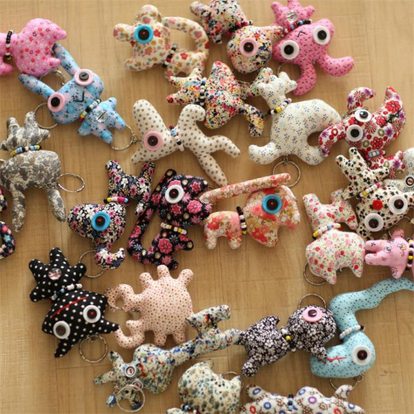 Fashion concise cute cloth toys buttons dolls small pendants Animal dolls children's toys and gifts wholesale T5I6031