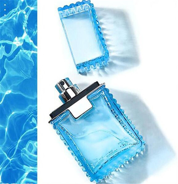 Luxury Design V Letter Light blue bottle cologne for gentleman energetic health perfume 100ml for men long lasting time.