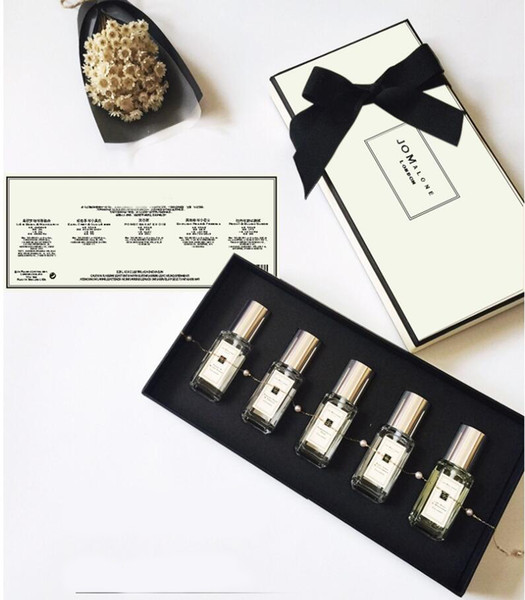 Hot Limited Edition Perfume Set Jo Malone London Colonge Collection 9ML*5pcs Amazing Smell Portable Fragrance Kit Free shipping