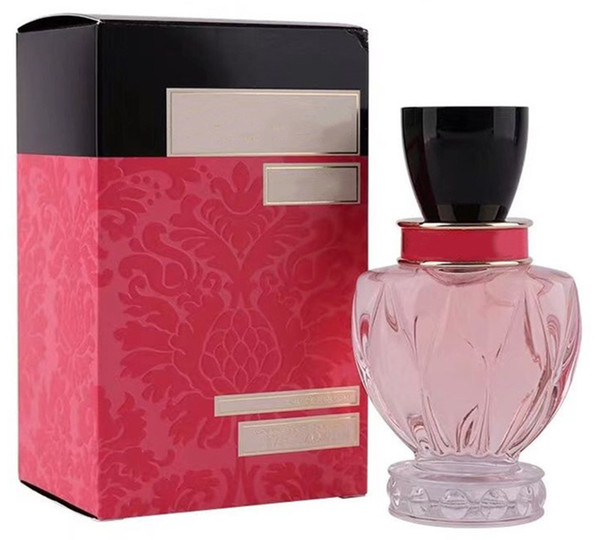 HIGH QUALITY pink bottle 100 ml perfume for women fruity fragrance unique design nice smell very long lasting time spray.