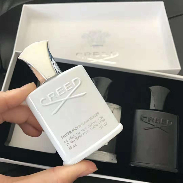 New Creed Perfume sets Aventus Tweed Silver mountain water fragrance 30ML*3pcs long long lasting time cologne Free shipping