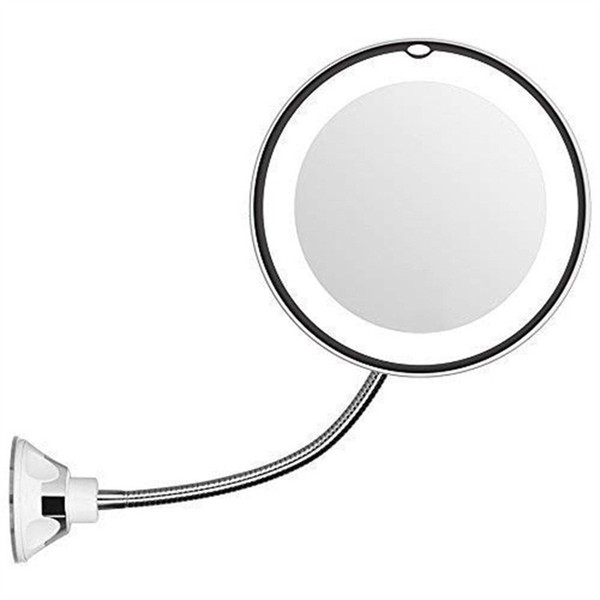 Women Makeup Fold Mirror LED Suction Cup Type Looking Glass Acrylic White My Flexible Mirrors Bed Room Supplies 22jy C1