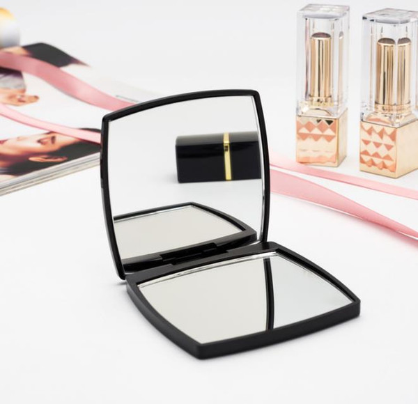 2018 New Classic High-grade Acrylic Folding double side mirror / Clamshell black Portable makeup mirror with gift box