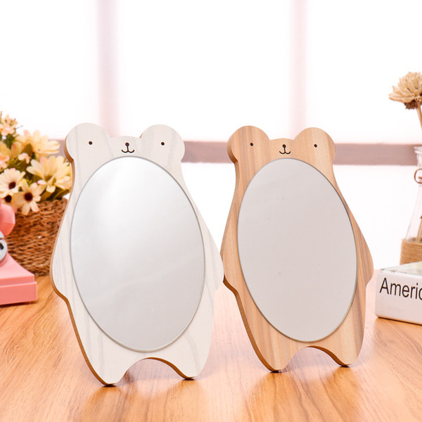 Lovely The Princess Mirror Creative Desktop Dressing Mirror Gift Carry Wooden Ellipse Make Up Student Two Colors 6 3sjC1