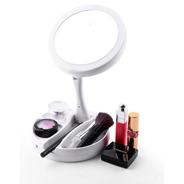 My Foldaway Mirror Lighted Double Sided Vanity Mirror Distortion-free LED-illuminated Mirrors Powered by Batteries or USB Cable