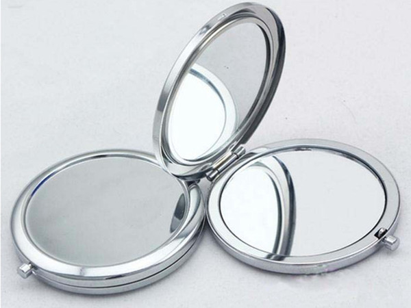 50pcs/lot Fast Shipping Women Lady Girl Mini Beauty Metal Make Up Cosmetic Makeup Round Mirror Silver ,50pcs/lot