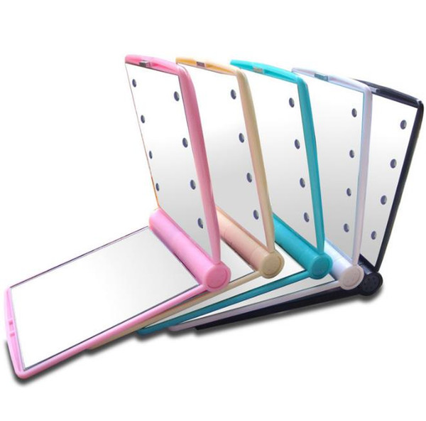 New Makeup Mirror with 8 LED Lights Lamps Cosmetic Folding Portable Compact Pocket Hand Mirror Make Up Under Lights SN1026