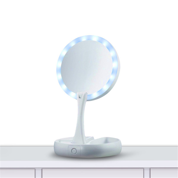 Adjustable Portable Mirror My Fold Away LED Makeup Mirror Professional 10X Vanity Mirror with Lights Health Beauty Tool