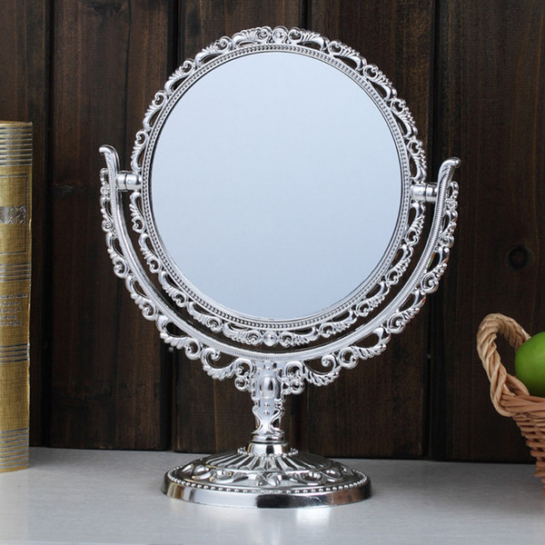 Double sided Make Up Cosmetic Shaving Round Mirror Bath Table Free Stand