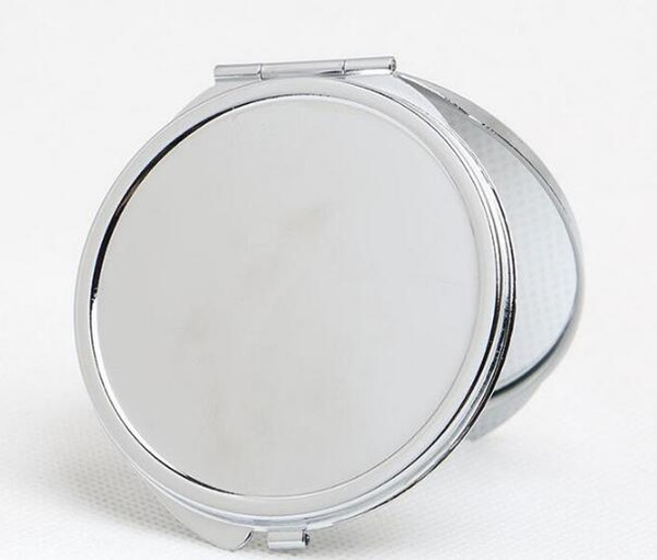 Wholesale 500pcs 60MM Blank Compact Mirror DIY Portable Metal cosmetic mirror Silver -Fedex &DHLFree Shipping #sl1140