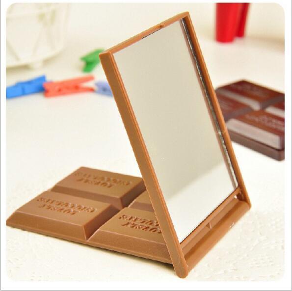 Mini cute Chocolate mirror makeup mirror Cosmetic Compact Mirror folding portable pocket portable hand Makeup Tools