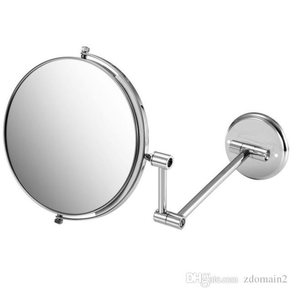 2017 8 Double Side Folding Wall Mounted Makeup Shave Vanity Mirror Round Wall Mirror With Frame Arm Base Chrome Bathroom Mirror