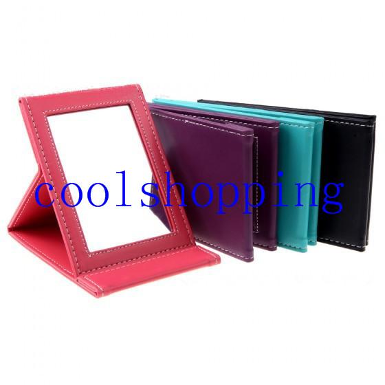 Portable Foldable Leather Mirror Women Beauty Make up Mirror Cosmetic Mirror