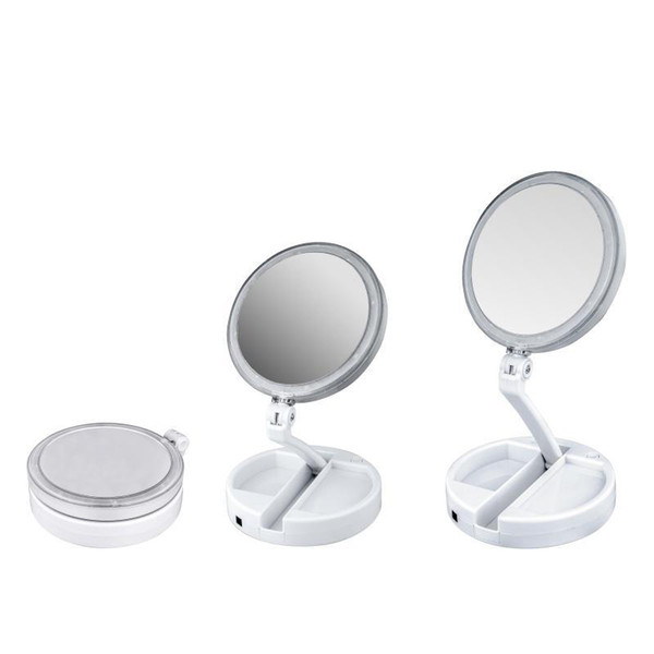 My Fold Away LED Mirror 360 Degree Rotation Touch Screen Folding Portable Compact Pocket MakeUp Mirrors