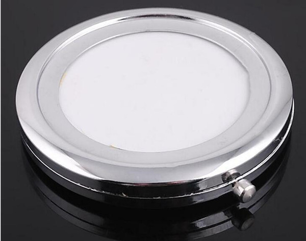 200pcs/lot Free Shipping 70mm Pocket Compact Mirror favors Round Metal Silver Makeup Mirror Promotional Gift