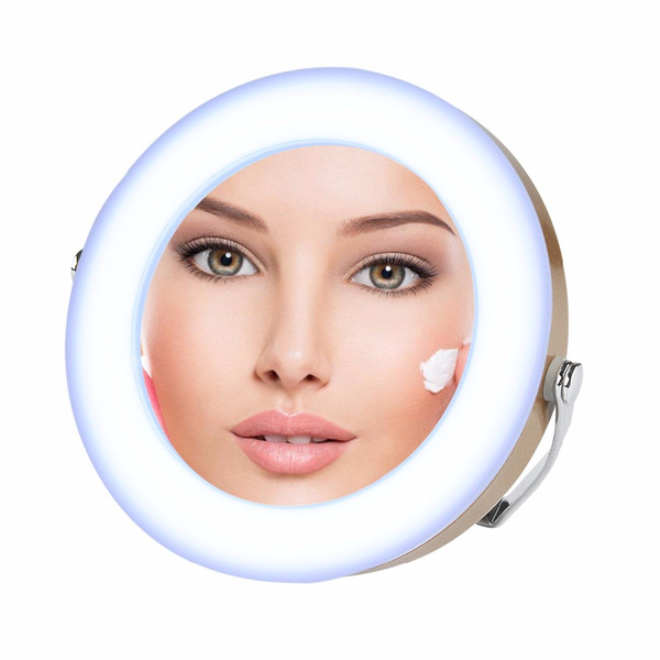 Nosii Portable Round 3X Magnifying LED Makeup Stand Mirror Beauty Travelling