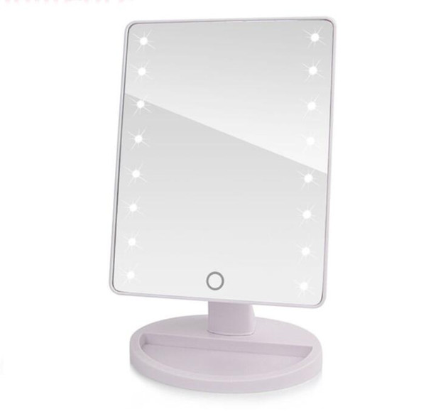 LED Touch Screen Makeup Mirror Professional Vanity Mirror With 16/22 LED Lights Health Beauty Adjustable Countertop 180 Rotating