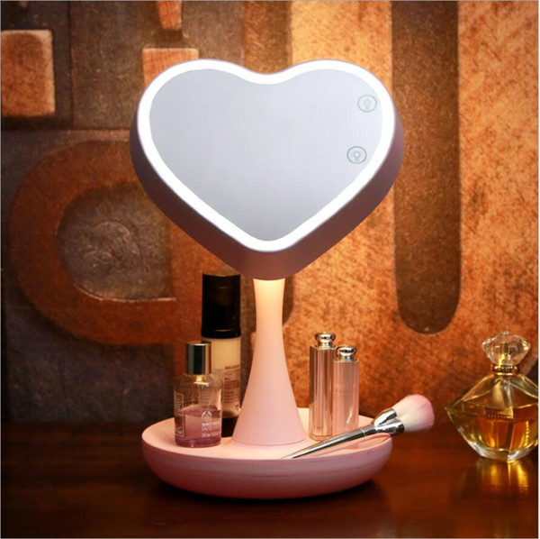 Touch Screen LED Light Mirror Adjustable 360 Degree Rotation Makeup Vanity Mirror Cosmetic Table Desktop Mirrors With Light