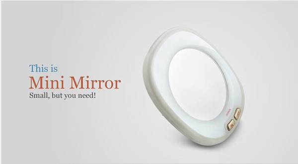 Riwa Brand Makeup Mirror White Color Womens Cosmetic Mirror With Led Lights Lady Mini Mirror Easy To Carry