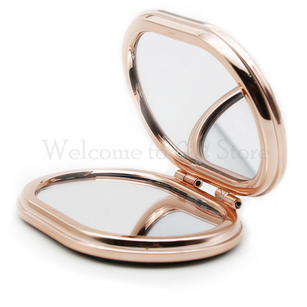 86*60mm Fashion Folded Oval Mirror Pocket 2-face Mirror Folding Portable Small Mirror Free Shipping HD007