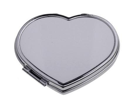 1Pcs. SUBLIMATION METAL HEART POCKET MIRROR HEAT TRANSFER ENGRAVED.a perfect personalised gift 2.2´´ x 2,2´´ inches