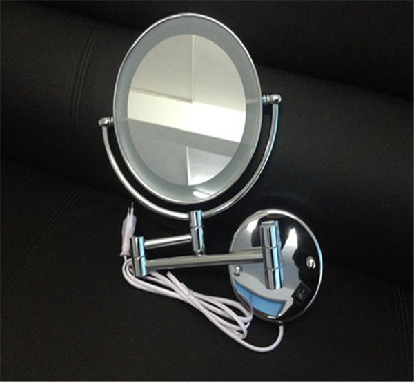 New Cosmetic Pocket Mirror Makeup Blank Compact Mirror With Lamp Cosmetic Mirror Cosmetic Mirror Make-Up Mirror The Metal Frame Mirror