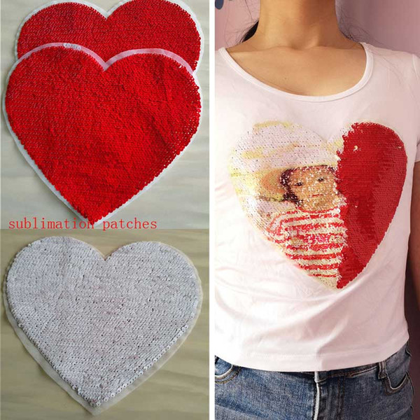 sublimation blank sequins heart red color material without back glue hot transfer printing custom diy blank consumables