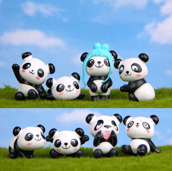 Zakka Cute Mini Dolls Panda DIY Model Cartoon Anime PVC Action Figure Juguetes Micro Garden Desktop Decoration Crafts Child Gift