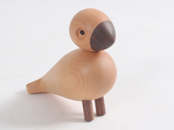 Minimalist Art Home Decoration Wooden Happy Bird Crafts Wood Doll High Quality Birthday Gifts Creative Crafts Ornaments