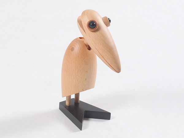 Zakka Miniature Figurine Wooden 18cm Woodpecker Doll Animal Office Crafts Decor Creative Present Home Decorations Accessories