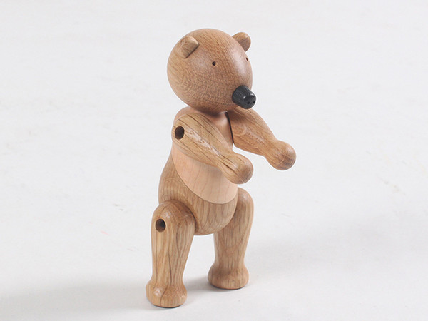 Zakka Miniature Figurine Art Home Decoration Wooden Bear Crafts High Quality Gifts Birthday Gifts Creative Crafts Ornaments