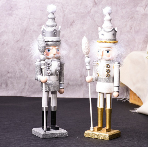 45cm Wooden Nutcracker Doll Sweety Soldier Figurines Vintage Handcraft Puppet Ornaments Home Decoration Crafts Birthday Gifts