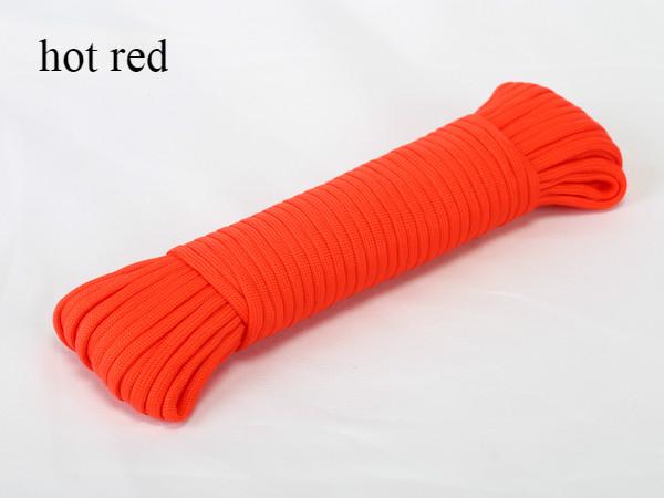 Factory Direct DIY Parachute Cord Braided Rope with 7 Strands Hot Red Plain Color Series Many Options 20m/pc