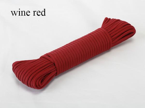 Factory Direct DIY Parachute Cord Braided Rope with 7 Strands Wine Red Plain Color Series Many Options Available 20m/pc