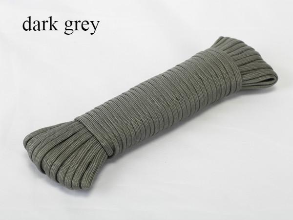 Factory Direct DIY Parachute Cord Braided Rope with 7 Strands Dark Grey Many Color Options 20m/pc